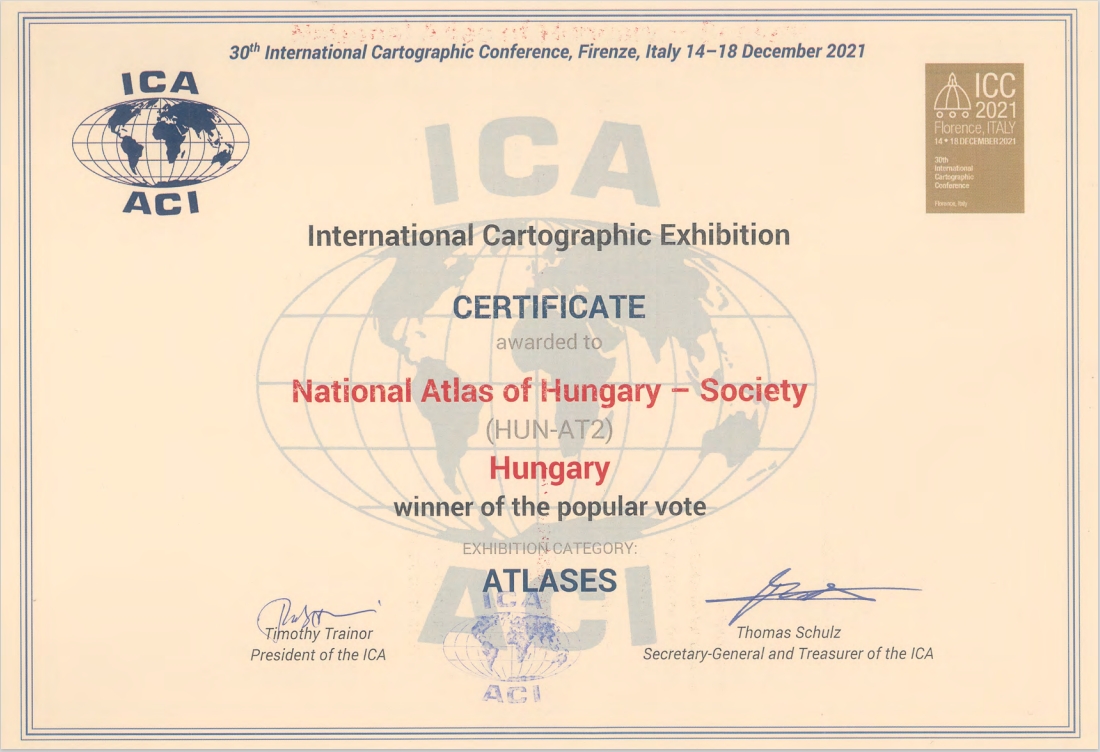 Újabb nemzetközi szakmai elismerésben részesült Magyarország Nemzeti Atlasza